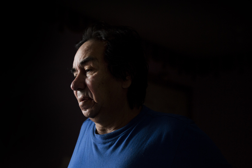 Seve Fobister, a member of the search team, would visit the rock where RoderickÕs body was found. (Photograph by Nick Iwanyshyn)
